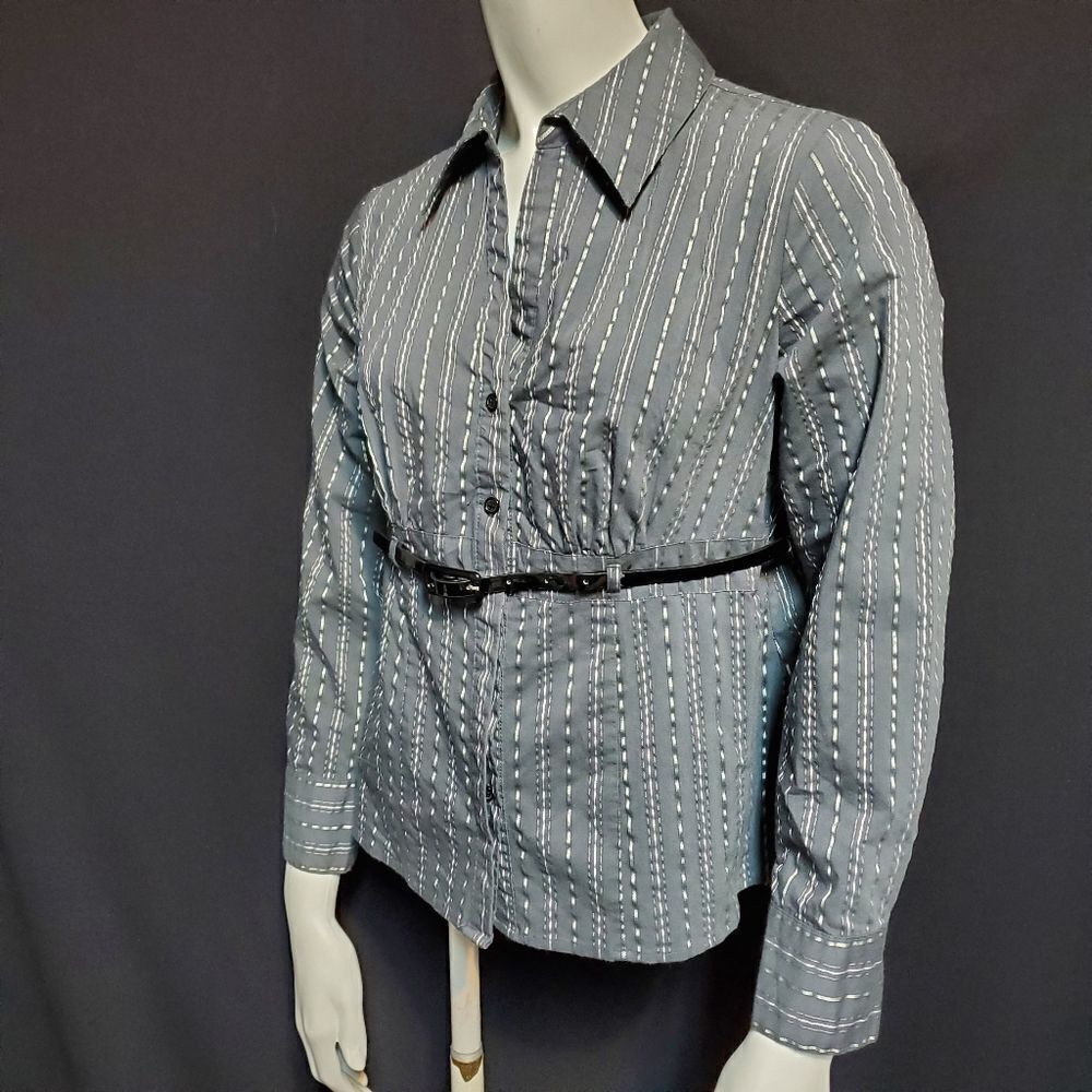 Worthington Gray & Silver Button Down Shirt & Belt